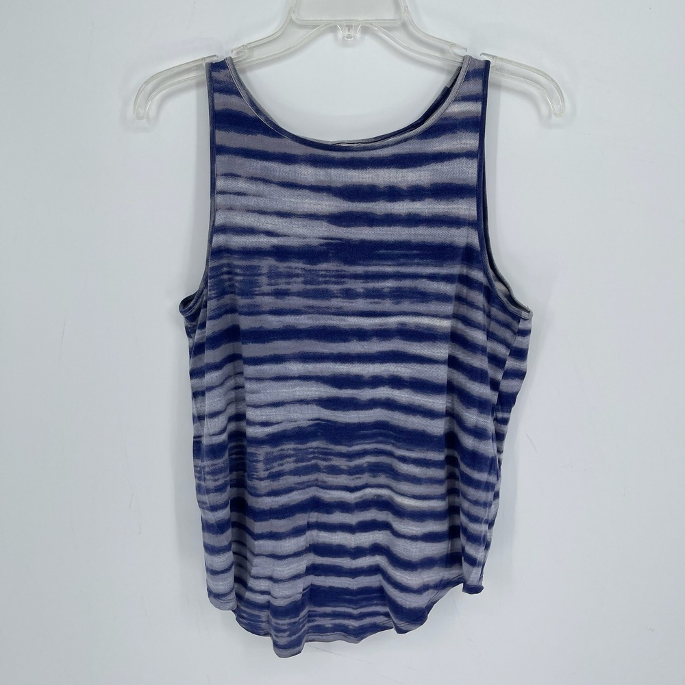 Under Armour Women's Blue Striped Tie Back Loose Workout Yoga Tank Top Size S